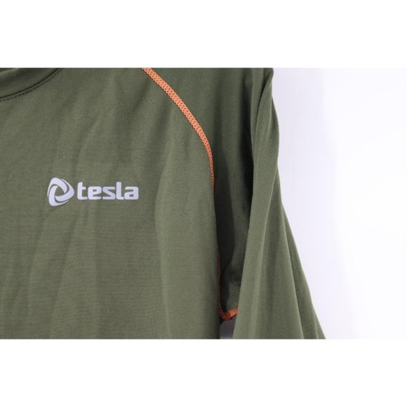 Tesla Shirt Men’s S/M Long Sleeve Compression Crew‎ Neck Training Green - Picture 2 of 12